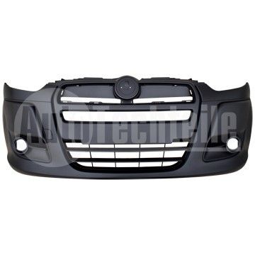 Бампер передний Fiat Doblo 09- (под покраску, под противотуманки), AutoTechteile, 505 1214, 5510-00-2043901Q
