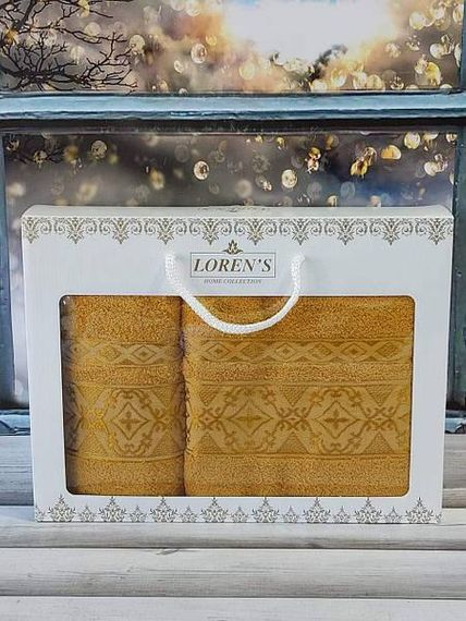 Полотенца Mame krestik yellow Махра набор 2шт