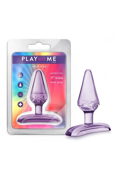 Силіконова анальна пробка Blush Play With Me конусної форми, фіолетова Sex Aura