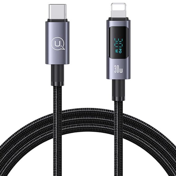 Дата кабель USAMS US-SJ672 Digital Display Sufeng Ser. Type-C to Lightning 30W (1.2m) Tarnish