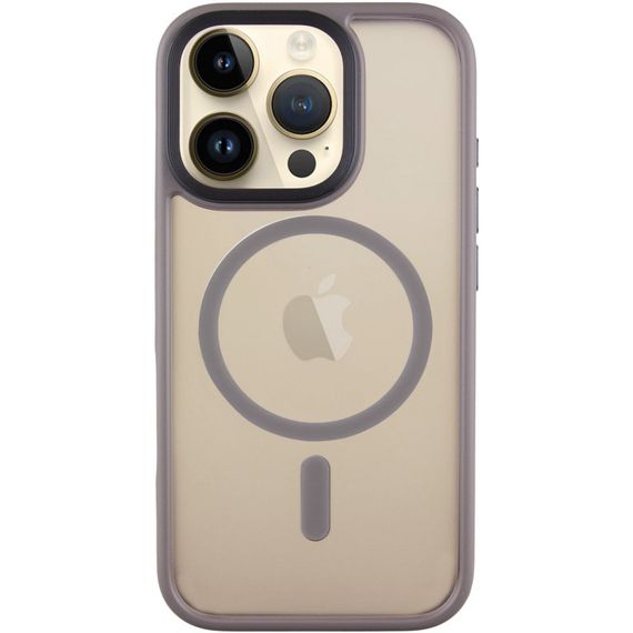 TPU+PC чохол Metal Buttons with MagSafe для Apple iPhone 16 Pro (6.3") Сірий