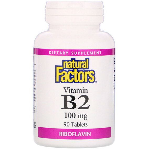 Рібофлавін Natural Factors Vitamin B2, Riboflavin 100 mg 90 Tabs NFS01215