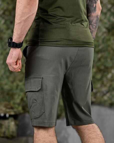 Міські стретч-шорти AHILES олива ДЛ6357 | Зображення 2