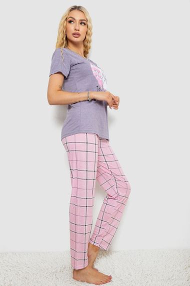 Пижама женская с принтом, цвет сиреневый, 243R10316 | Зображення 2