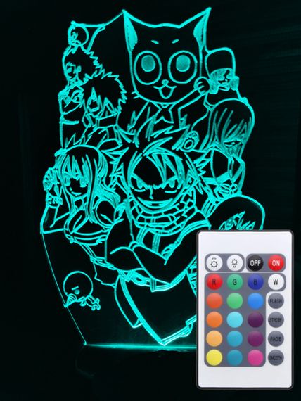 Акриловий світильник-нічник з пультом 16 кольорів Фейрі Тейл (Fairy Tail) tty-n000868