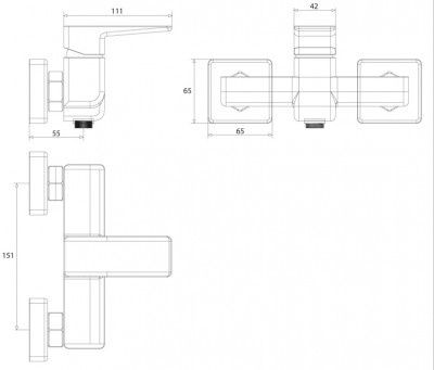Змішувач для душу Omnires white (PM7440CRB) | Зображення 1
