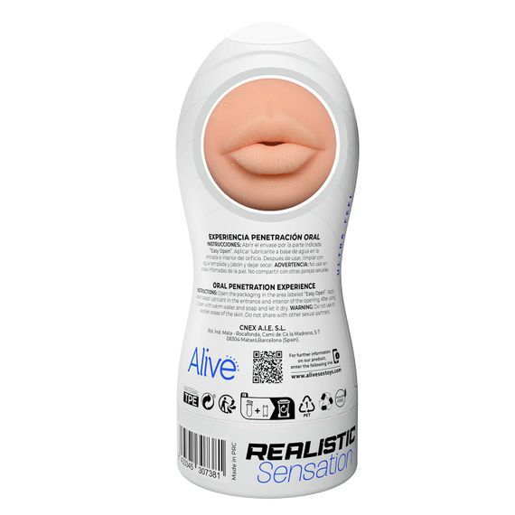 Мастурбатор-ротик Alive Maxi Flex L Oral, реалістичний вхід, рельєфний канал | Зображення 3