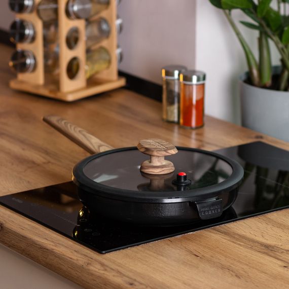 Алюмінієва сковорода з керамічним покриттям антипригарним 1.8 л Ø 24 см чорна MGC HP-4-457B | Зображення 7