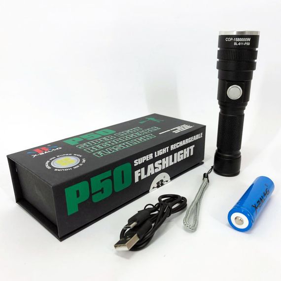 Ліхтар акумуляторний Bailong BL 611-P50, Ліхтарик поліс, Тактичний ліхтар, Ручний ліхтарик led | Зображення 7