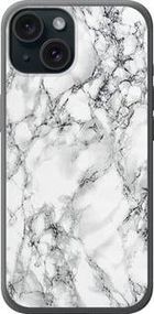 Чохол на iPhone 15 Мармур білий із силікону FCh_019707