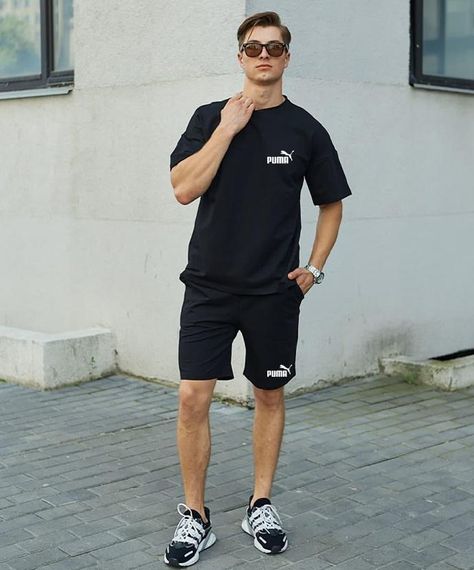 Чоловічий літній костюм Puma черний | Зображення 2