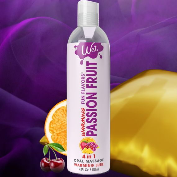 Лубрикант їстівний зі смаком маракуї Wet Passion Fruit зі зігріваючим ефектом, 118 мл | Зображення 1