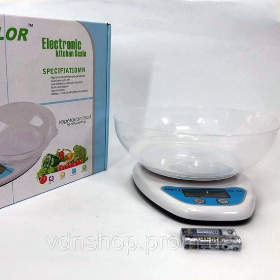 Ваги кухонні з чашею на батарейках QZ-129A, Компактні та зручні ваги для кухні харчові AF-84 | Зображення 3