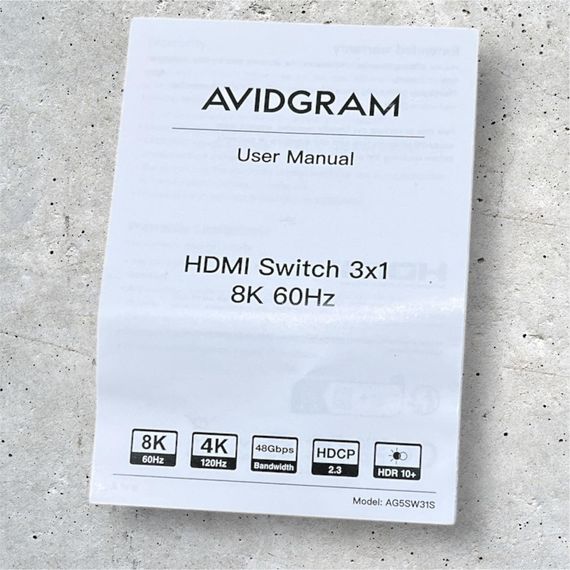 Переключатель AVIDGRAM HDMI 4K 60 Гц 3 входа 1 выход | Зображення 2