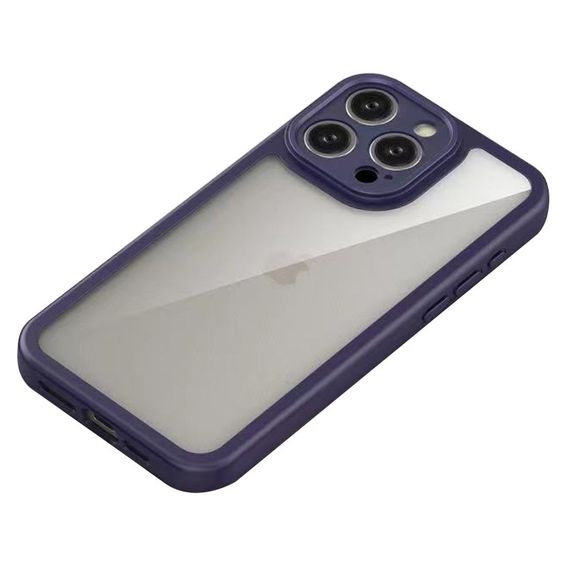 TPU чехол Transparent + Colour 1,5mm для Apple iPhone 14 Pro (6.1") Purple | Зображення 2