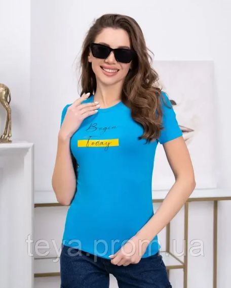 Футболка для женщин цвет голубой FI_006926