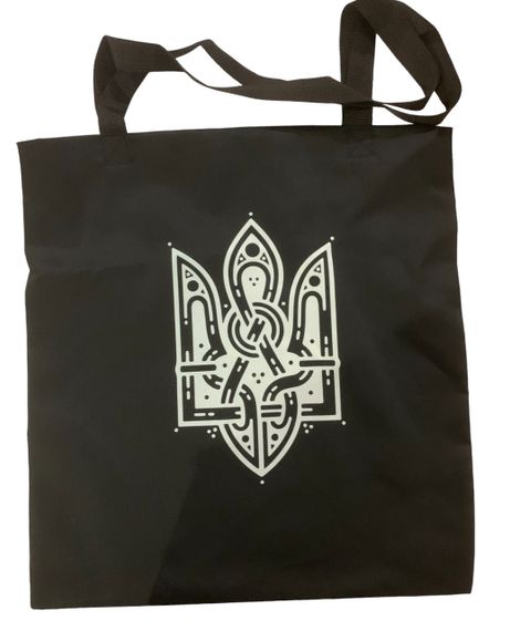 Экосумка шоппер 4Profi "Герб 3" дигональ (хлопок) черная
