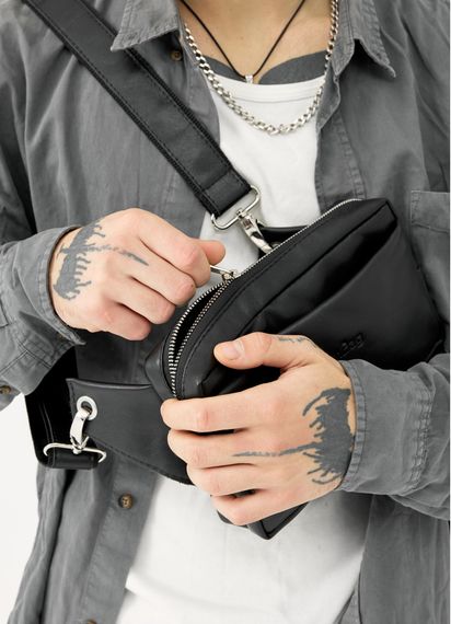 Чоловіча сумка бананка Sambag HARVI чорна 24 × 16 × 6 см (88213101m) | Зображення 3