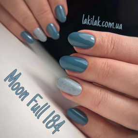 Гель-лак Moon Full №184 сіро-зелений 8мл