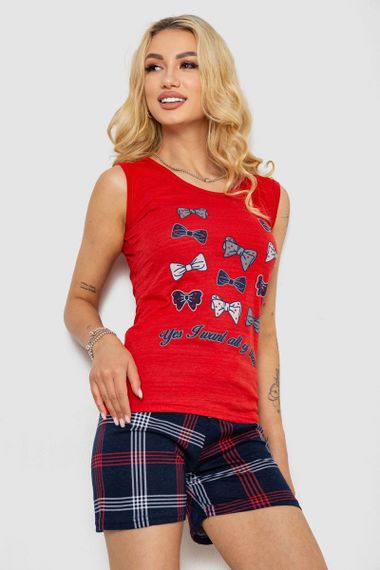 Пижама женская с принтом, цвет красный, 243R0148