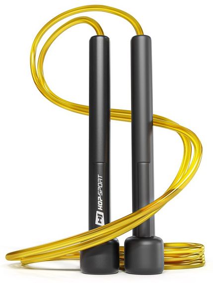 Скакалка Hop-Sport Crossfit NEW з пластиковими ручками HS-P025JR жовта