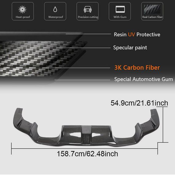 Дифузор заднього бампера V7 (для F87 M2/M2С, Карбон) для BMW 2 серія F22/23 2014-2021 рр | Зображення 4