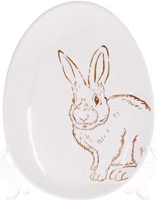 Тарілки в наборі 6 шт Bunny White - Gold 16.5х12х2см ceramic