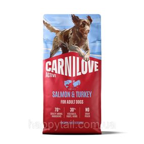 Беззерновой сухой корм Carnilove для взрослых собак всех пород лосось и индейка 12 кг (арт. 173690)