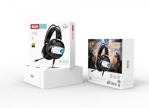Ігрові навушники з мікрофоном XO GE-02 big game earphone Black | Зображення 2