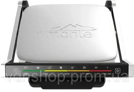 Притискний гриль з антипригарним покриттям MONTE MT-3307 2000W Електричний контактний гриль 4 рівня прожарювання | Зображення 1