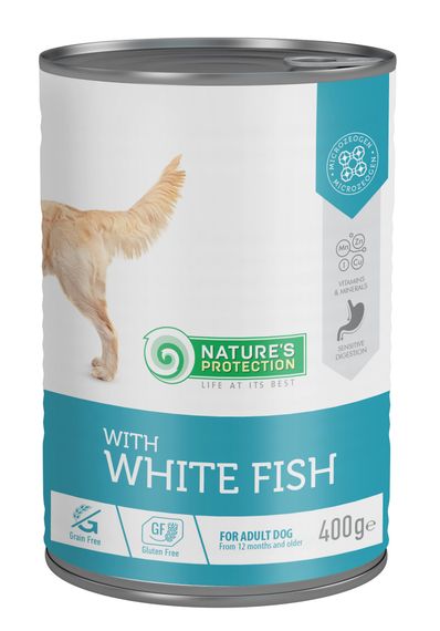 Корм Nature's Protection with White Fish вологий з білою рибою для дорослих собак 400 гр