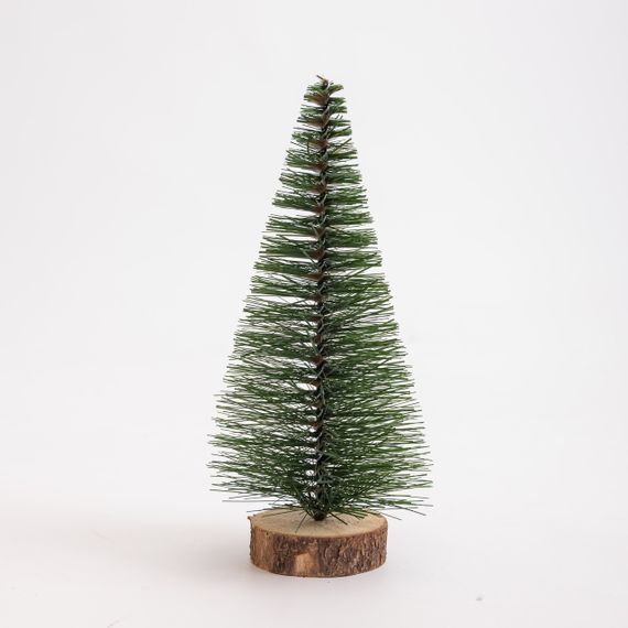 Новорічна настільна ялинка зелена Стріла 25 см на дерев'яній підставці SOK-М-12-3 | Зображення 1