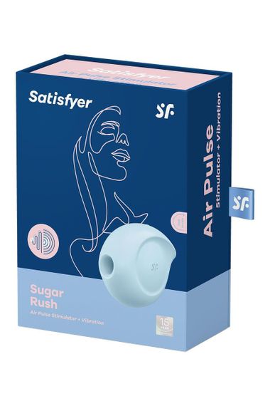 Вакуумний кліторальний стимулятор 2 у 1 Satisfyer Sugar Rush блакитний Sex Aura | Зображення 6