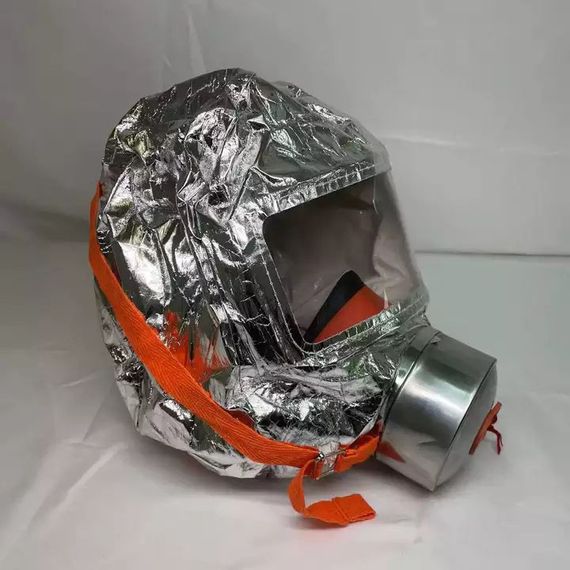 Маска противогаз из алюминиевой фольги, панорамный противогаз Fire mask защита головы от радиации ON-77 | Зображення 2