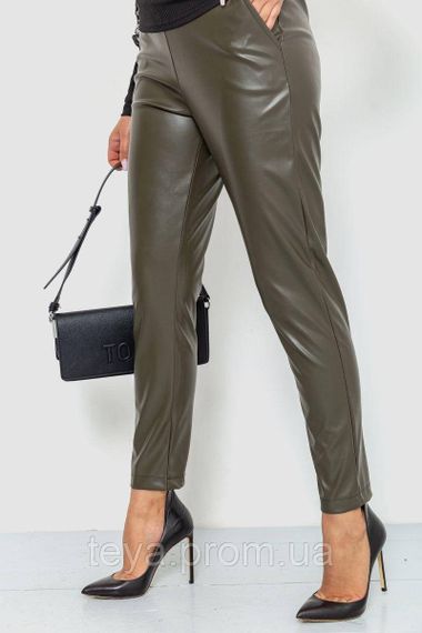 Лосини жіночі з екошкіри колір хакі розмір M FA_007891 | Зображення 2