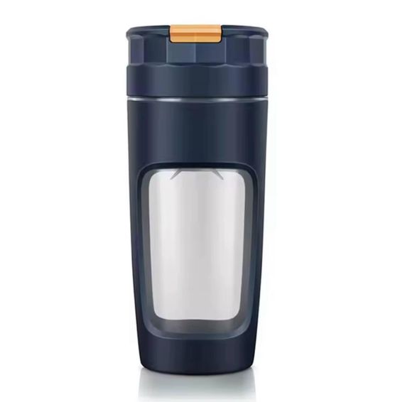 Портативный блендер P2060R на 600 мл, Tritan BPA-free, аккумуляторный с 4 лезвиями, USB Type-C, темно - синий | Зображення 1