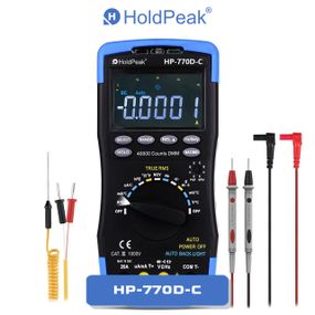 Мультиметр HoldPeak HP-770D-C профессиональный цифровой (TrueRMS 40000 отсчетов 1000В 20А AC/DC 40МОм 100мФ 10