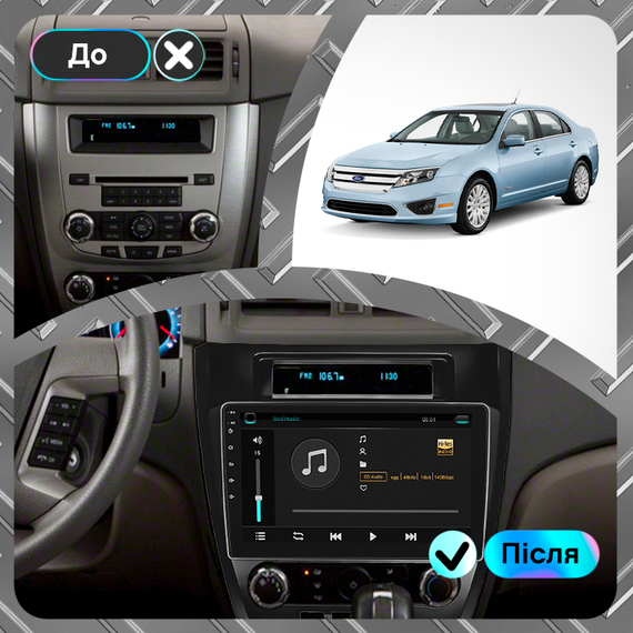Штатная магнитола 10" Lesko для Ford Fusion (North America) I 2005-2012  1/16Gb/ Wi-Fi Optima Форд | Зображення 2