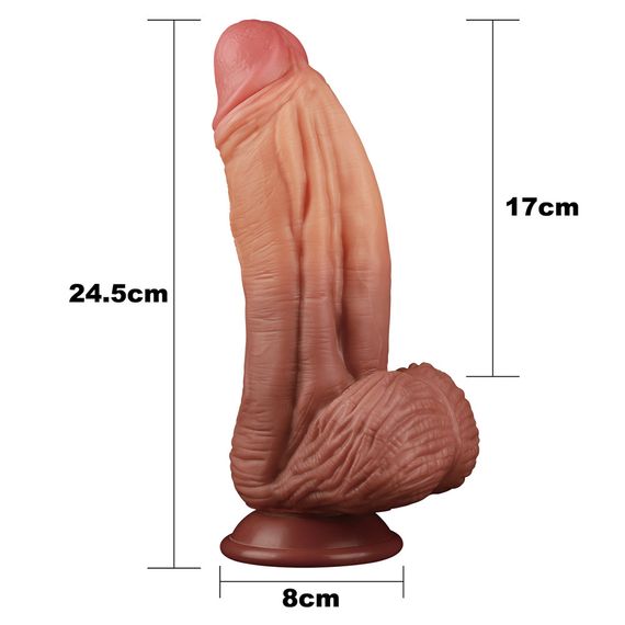 Фалоімітатор - Dual-Layered Silicone Cock 10" Brown sexstyle | Зображення 1