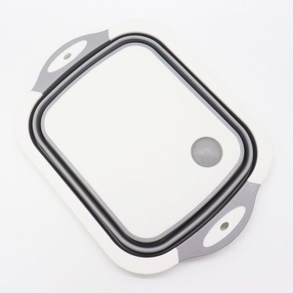 Складная разделочная доска для мытья и резки овощей 2в1, Chopping Board / Силиконовая доска-миска с клапаном | Зображення 8