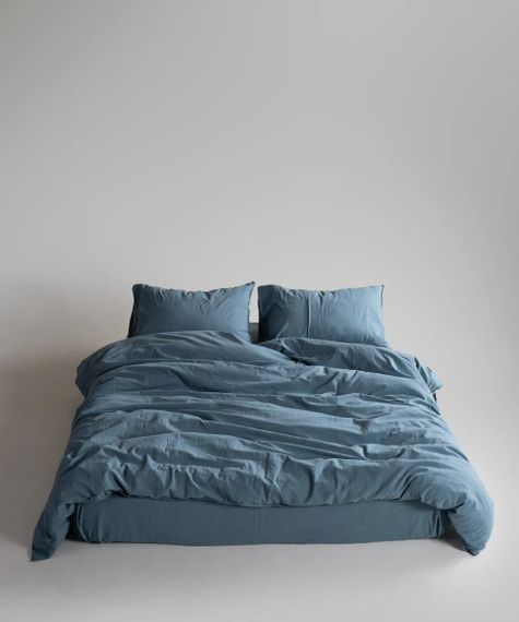 Постільна білизна Limasso Stonewashed Ranforce 200 х 220 см Akdeniz Mavisi