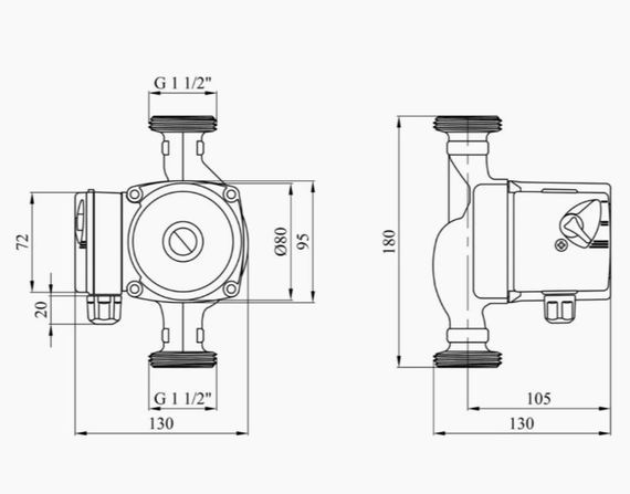 Циркуляційний насос Forwater 25/6-180 з гайками (CV021965) | Зображення 1