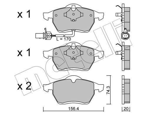 Колодки гальмівні передні Ford Galaxy 95-06 Seat Alhambra VW Sharan 95-10 +датчик  22-0279-1 | Зображення 1