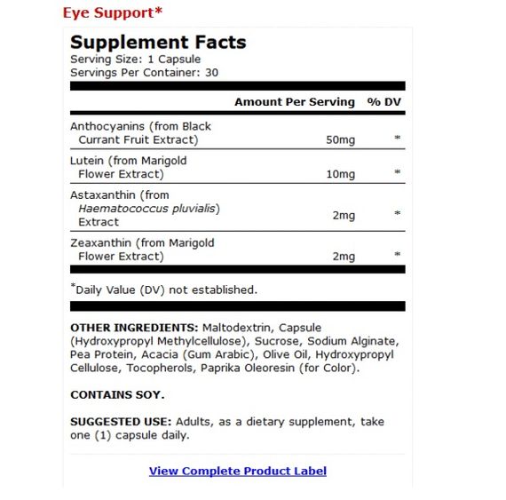 Комплекс для профілактики зору Dr. Mercola Eye Support 30 Caps | Зображення 1