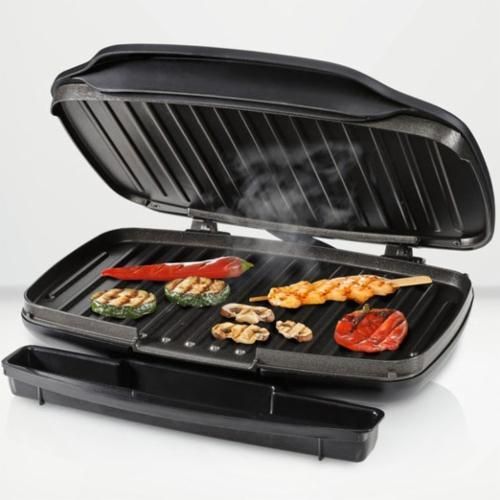 Гриль контактний сріблястий Crest Sкг 1000 B2 чорний (UA-01)