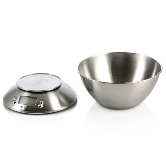 Ваги кухонні електронні Adler AD 3134 до 5 кг зі знімною чашею з нержавіючої сталі | Зображення 3