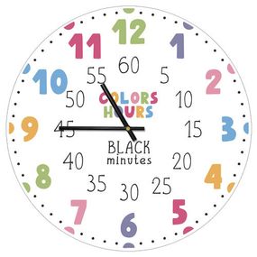 Часы настенные круглые Colors hours Black minutes 36 см (CHR_P_20A035)