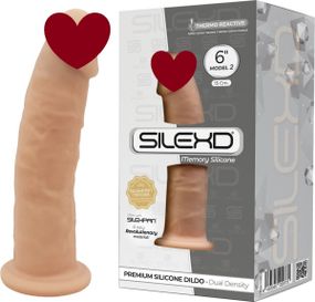 Фалоімітатор термореактивний Silexd Model 2 (6") XM01 на присосці, тілесний sexstyle