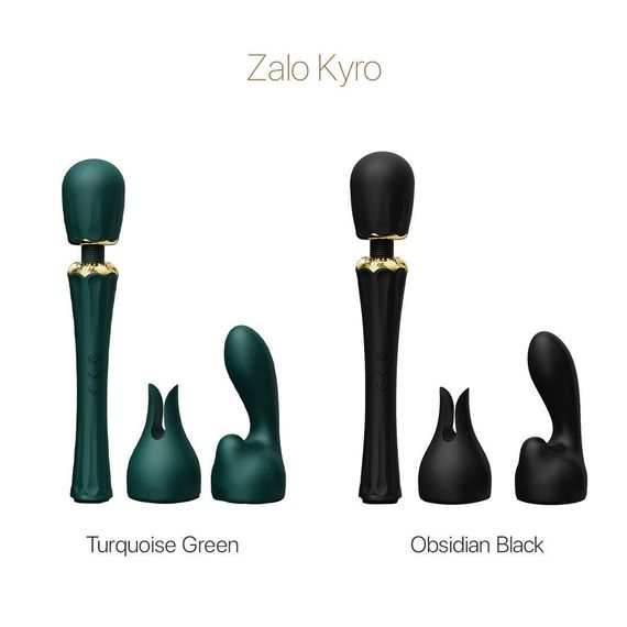 Потужний wand-масажер Zalo Kyro з насадками - Turquoise Green | Зображення 7