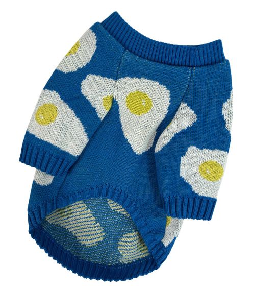 Светр в'язаний яєчня синiй Y-347 | Зображення 2